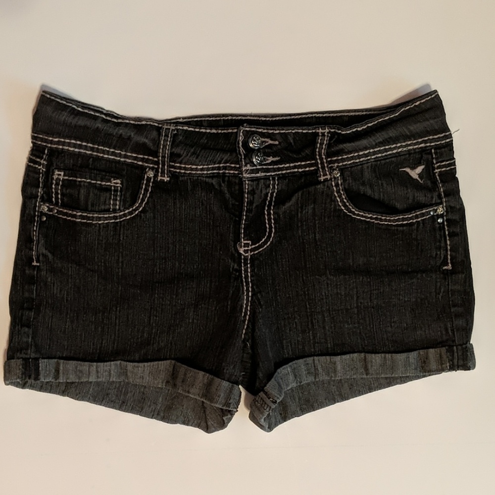 Cuffed Dark Wash Mid-Rise Grane Size 11 Stitching